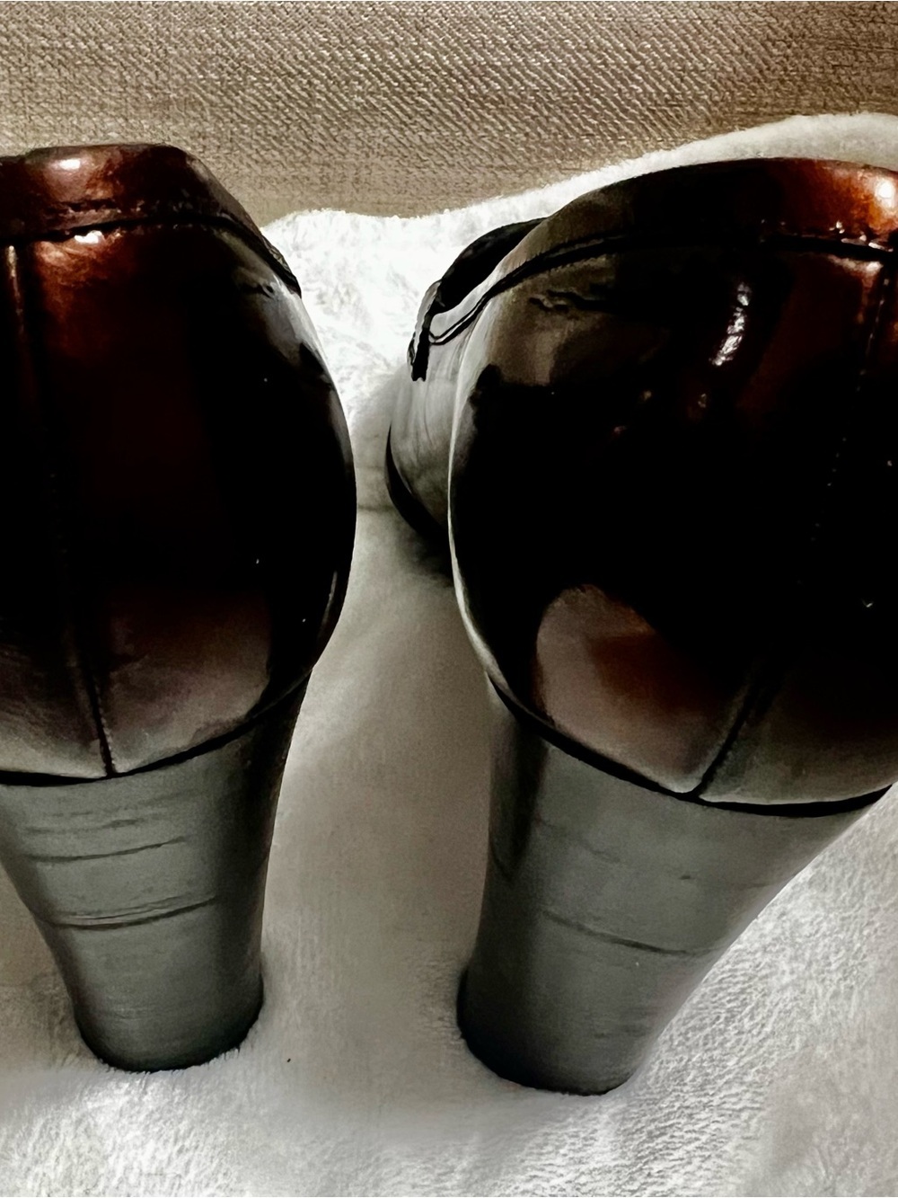 Stuart Weitzman Patent Leather Tortoise
Loafer Heel - Picture 9 of 9